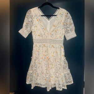 NSR White Floral Mini Dress